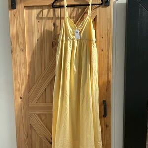 Abercrombie & Fitch Sweetheart Babydoll Yellow Maxi Dress